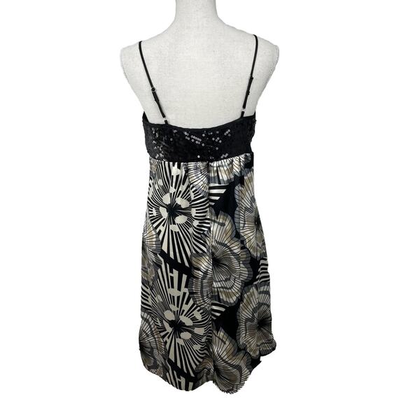 Tramp Y2K Juniors Party Cocktail Gold Black Sequin Dress Size 7 - Picture 2 of 8